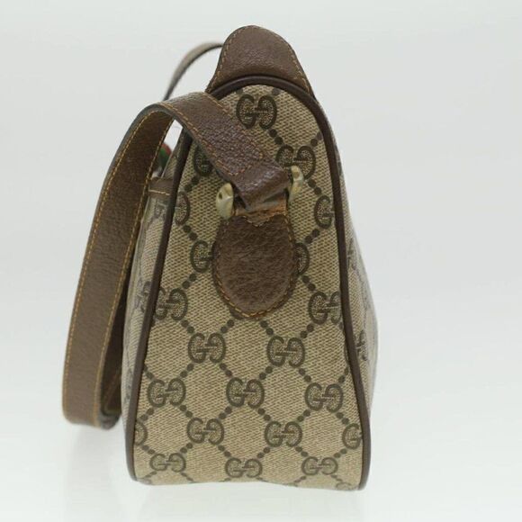 GUCCI GG Canvas Web Sherry Line Shoulder Bag Beige Red Green - Picture 3 of 15